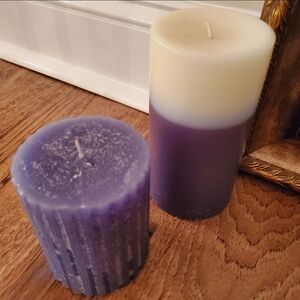 Blue and Cream Candle Set